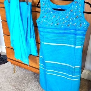 Turquoise teal silk kurta brand new, size 10